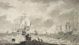 Marine Cotiere by Willem van de, the Elder Velde