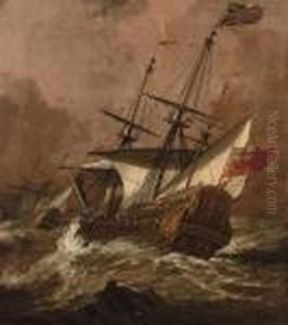 The English Man-o' War
Resolution
In A Gale With Another Ship Ahead by Willem van de, the Elder Velde