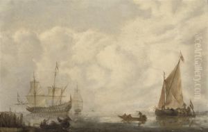 Shipping In A Calm Sea by Willem van de, the Elder Velde