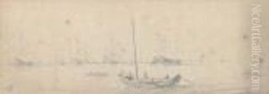 Bateaux Au Mouillage Sur Mer Calme by Willem van de, the Elder Velde
