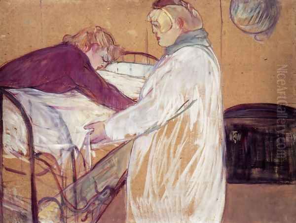 Two Women Making the Bed - view 1