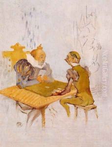 Le Belle et la Bete - Le Besigue by Henri De Toulouse-Lautrec