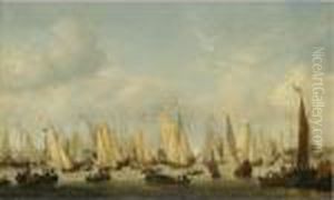 The Dutch Yacht ?mary' And Other Vessels Off Amsterdam by Willem van de, the Elder Velde