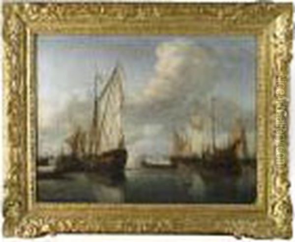 Dutch Ships At Anchor In A Harbour - view 1