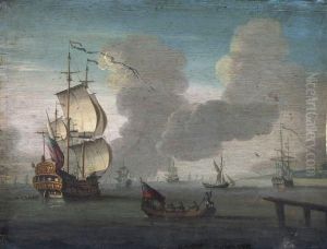British Sea Battle by Willem van de, the Elder Velde