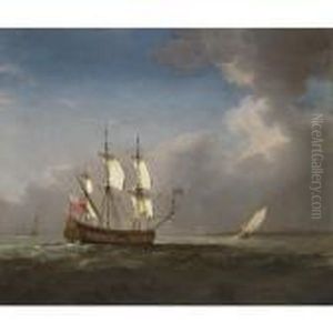 An English Man-of-war In Three Positions