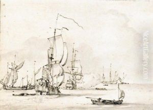 Ships From The Dutch Fleet And Small Supply Vessels, In A Stiff Breeze Ships From The Dutch Fleet And Small Supply Vessels, In A Stiff Breeze