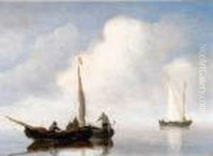 Small Craft In A Calm Off The Dutch Coast by Willem van de, the Elder Velde