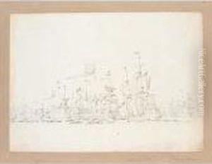 A Group Of Seven Views Of Ships At Sea