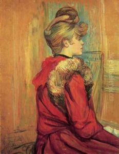 Girl In A Fur Mademoiselle Jeanne Fontaine by Henri De Toulouse-Lautrec