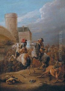 Battaglia Equestre Presso Fortificazione