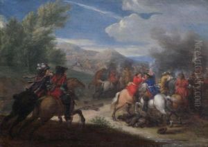 Kavallerie Im Gefecht by Adam Frans van der Meulen