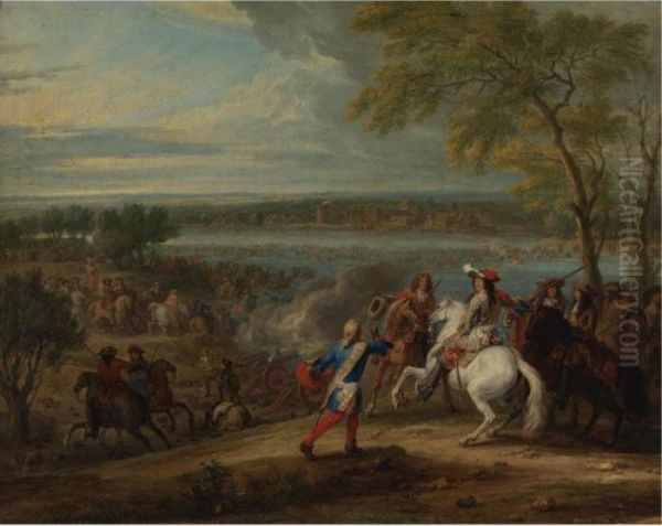 The French Army Crossing The Rhine At Lobith - view 1