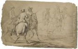 Cavaliers A Cheval by Adam Frans van der Meulen