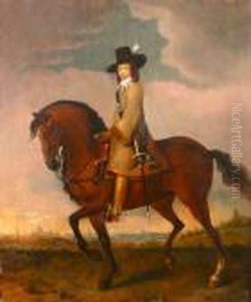 Portrait Of The Duke Of Monmouth
On Horseback, James Crofts, Laterjames Scott, 1st Duke Of Monmouth And
Of Baccleuch . 30 X 25ins - view 1