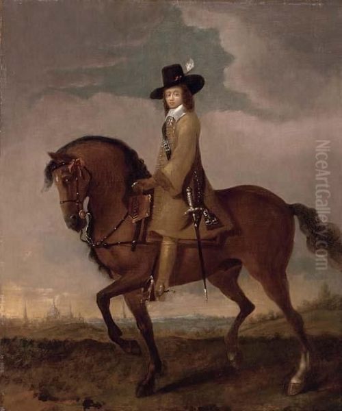 Equestrian Portrait Of James
Scott, 1st Duke Of Monmouth And Buccleuch (1649-1685), Small
Full-length, In A Landscape, Oxford Beyond - view 1