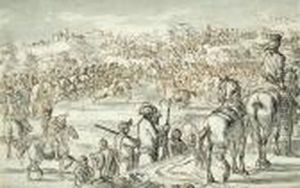 Battle Scene With Cavalry And Infantry by Adam Frans van der Meulen