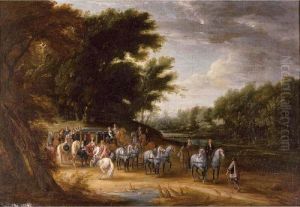 Louis Xiv In A State Coach Accompanied By His Gentlemen