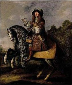 Equestrian Portrait Of A Gentleman by Adam Frans van der Meulen