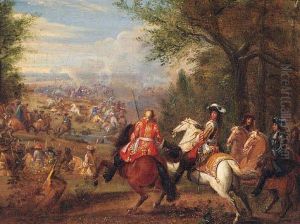 A Military Commander And Generals Observing A Battle