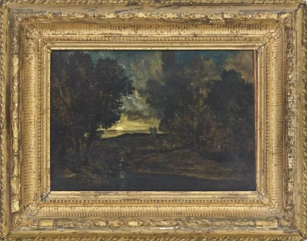 A Moonlit River Landscape - view 1