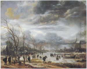 A Winter Landscape by Aert van der Neer