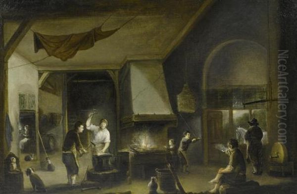 Interior Of A Blacksmith's Shop. - view 1