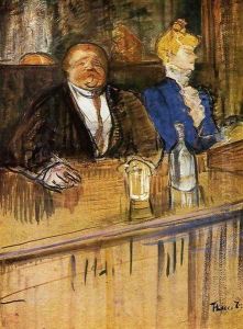 At the Cafe: The Customer and the Anemic Cashier by Henri De Toulouse-Lautrec