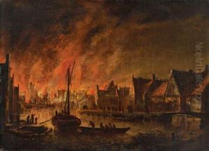 Incendio Notturno In Una Citta by Aert van der Neer