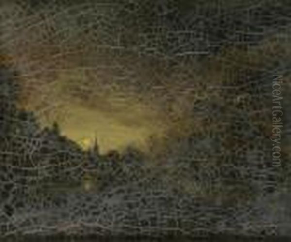 A River Landscape Bymoonlight, With Distant Church - view 1