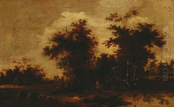 A River Landscape With Nets Drying On A Bank - view 1