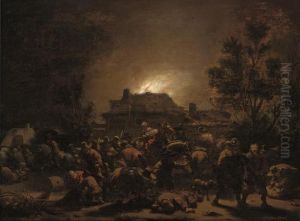 Cavalrymen Pillaging A Village