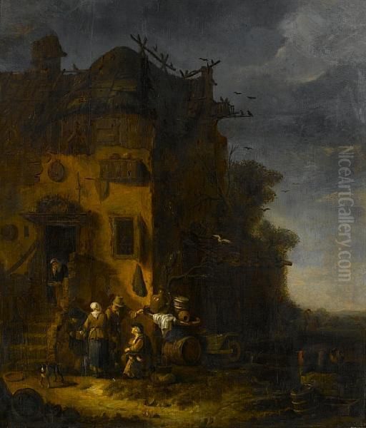 A Peasant Family Before A Farmhouse - view 1
