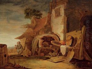 Hof Eines Bauernhauses by Egbert van der Poel