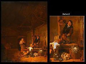 Bauernpaar Im Vorratslager by Egbert van der Poel