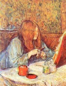 Madame Poupoule In The Toilet by Henri De Toulouse-Lautrec