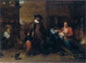 The Visit To The Wet Nurse by Egbert van der Poel