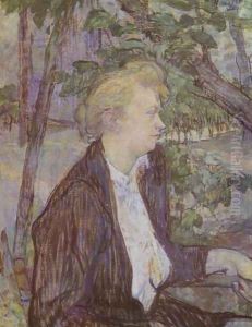 Woman In Garden by Henri De Toulouse-Lautrec