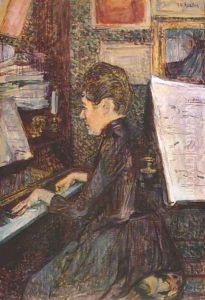 Mlle Marie Dihau At The Piano by Henri De Toulouse-Lautrec