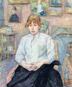 The Redhead with a White Blouse by Henri De Toulouse-Lautrec