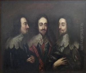 Triple Shoulder Length Portrait Of Charles I