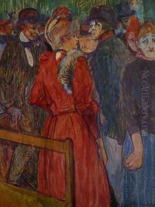 At the Moulin de la Galette by Henri De Toulouse-Lautrec
