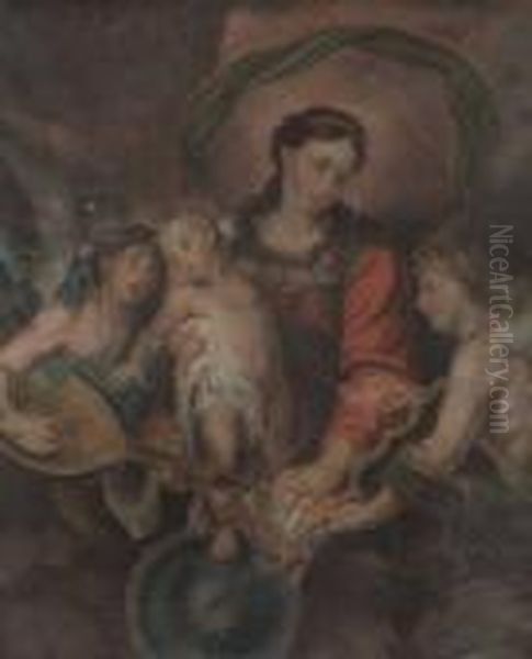 Madonna Mit Zwei Musizierenden Engeln - view 1