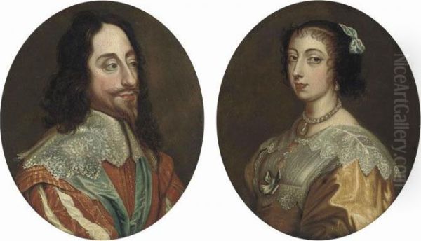Portrait Of Charles I , Bust-length; And Portrait Ofqueen Henrietta Maria - view 1