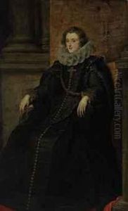 Portrait Of Dona Polissena
Spinola, Marchesa De Leganes(1600-1637), Full-length, Seated, In A Black
Dress by Sir Anthony Van Dyck