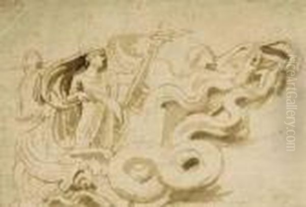 Ceres Carrying A Flaming Torch
In A Chariot Drawn By Serpents, Onher Way To Pluto's Kingdom - view 1