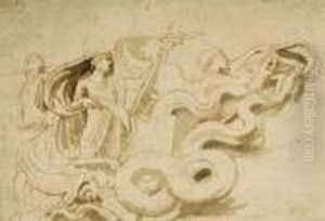 Ceres Carrying A Flaming Torch 
In A Chariot Drawn By Serpents, Onher Way To Pluto's Kingdom