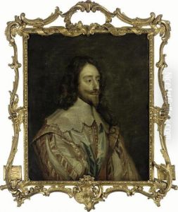 Portrait Of Charles I (1600-1649), Bust-length, In A Red And White Slashed Doublet