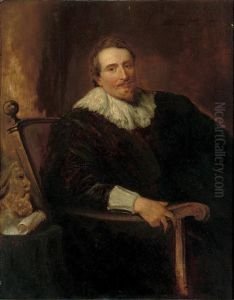 Portrait Of Andreas Colyns De 
Nohe, Three-quarter-length, Seated,in A Black Coat And Ruff by Sir Anthony Van Dyck