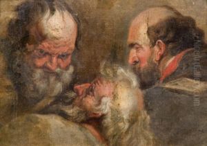 Esquisse De Trois Tetes D'homme